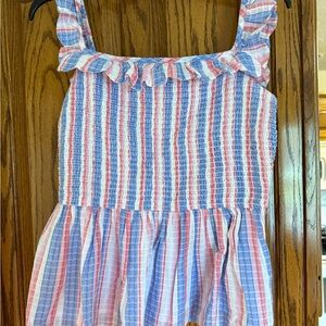 Striped Ruffle Sleeveless Top